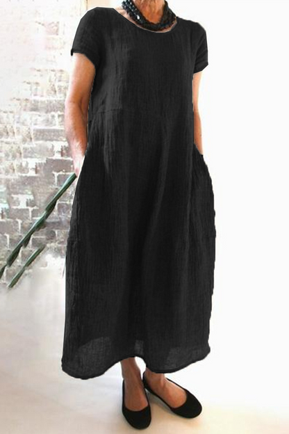 Street Pocket O Neck Maxi Dresses(8 Colors)