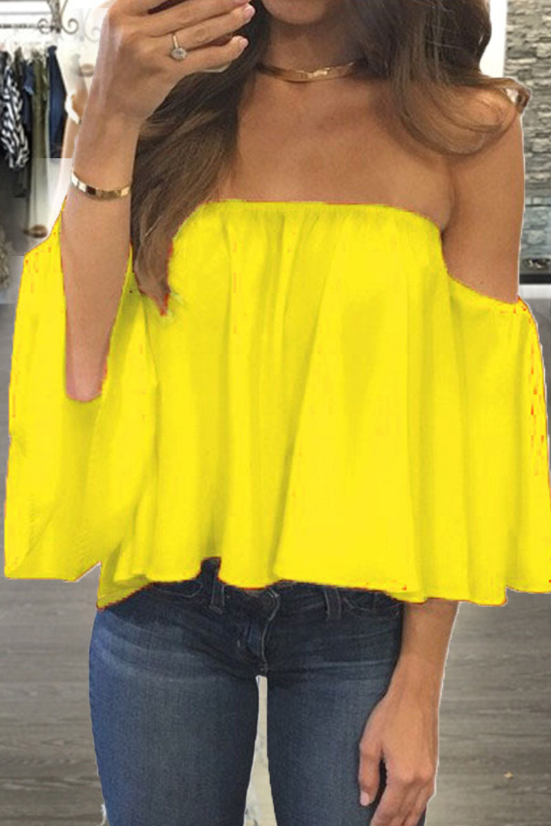 Patchwork Strapless Blouses(8 Colors)