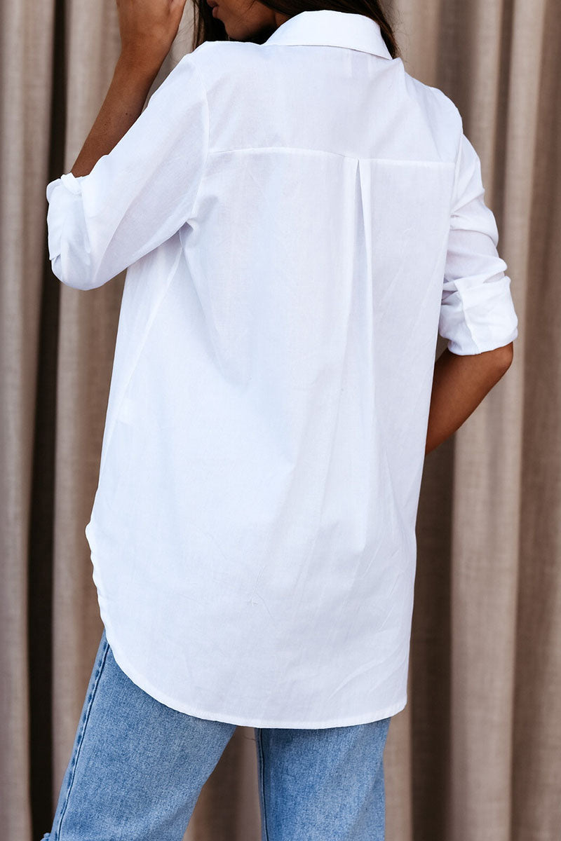 Patchwork Turndown Collar Blouses(4 Colors)