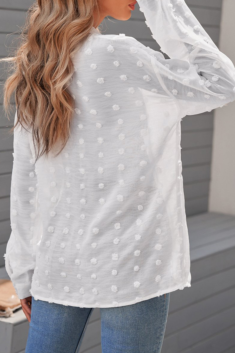 Patchwork Buckle Turndown Collar Blouses(6 Colors)
