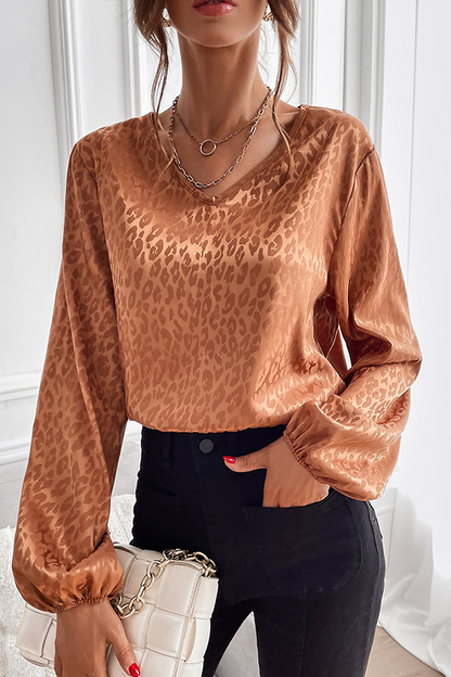 Print Patchwork Basic V Neck Blouses(9 Colors)