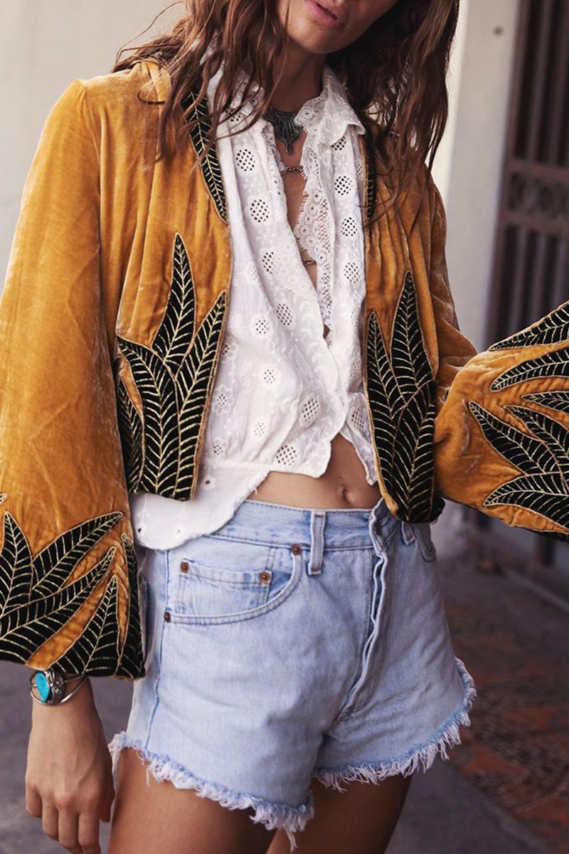 Print Cardigan Collar Outerwear