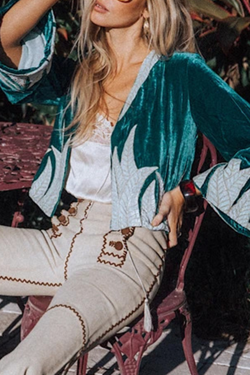 Print Cardigan Collar Outerwear