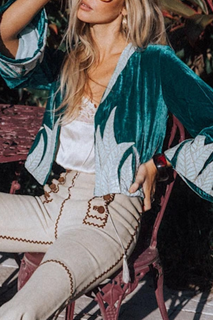 Print Cardigan Collar Outerwear