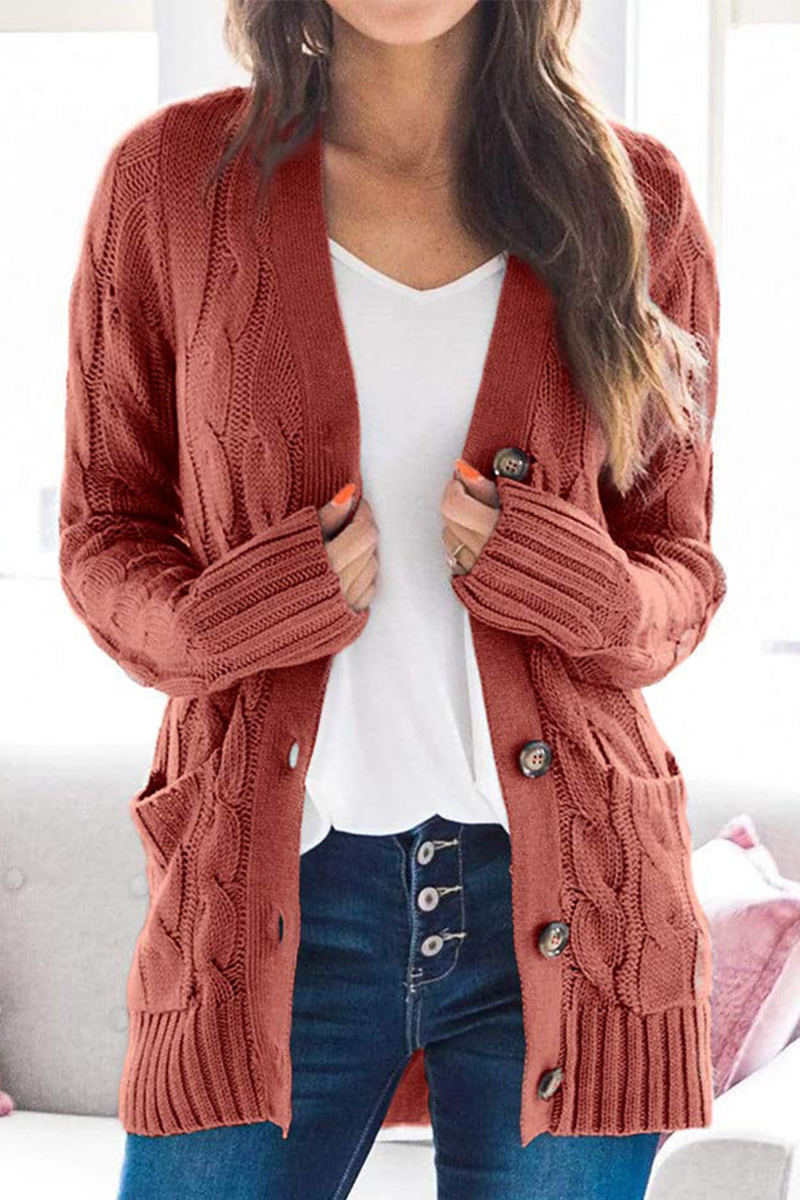 Split Joint Buckle Cardigan Collar Tops(5 Colors)