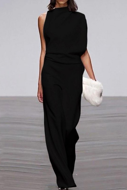 Patchwork Half a Turtleneck Boot Cut Jumpsuits(12 Colors)
