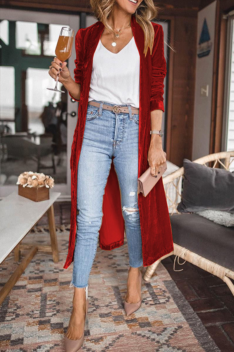 Patchwork Cardigan Collar Outerwear(7 Colors)