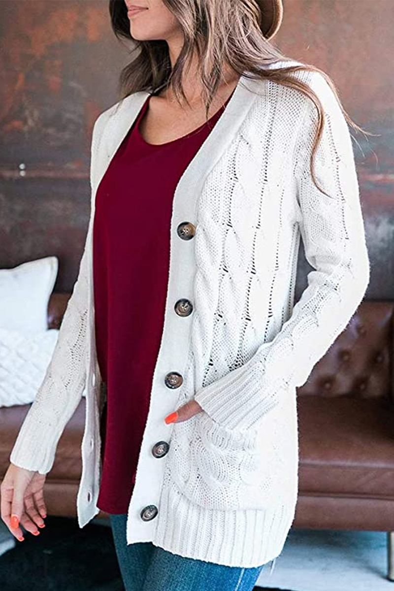 Split Joint Cardigan Collar Tops(6 Colors)