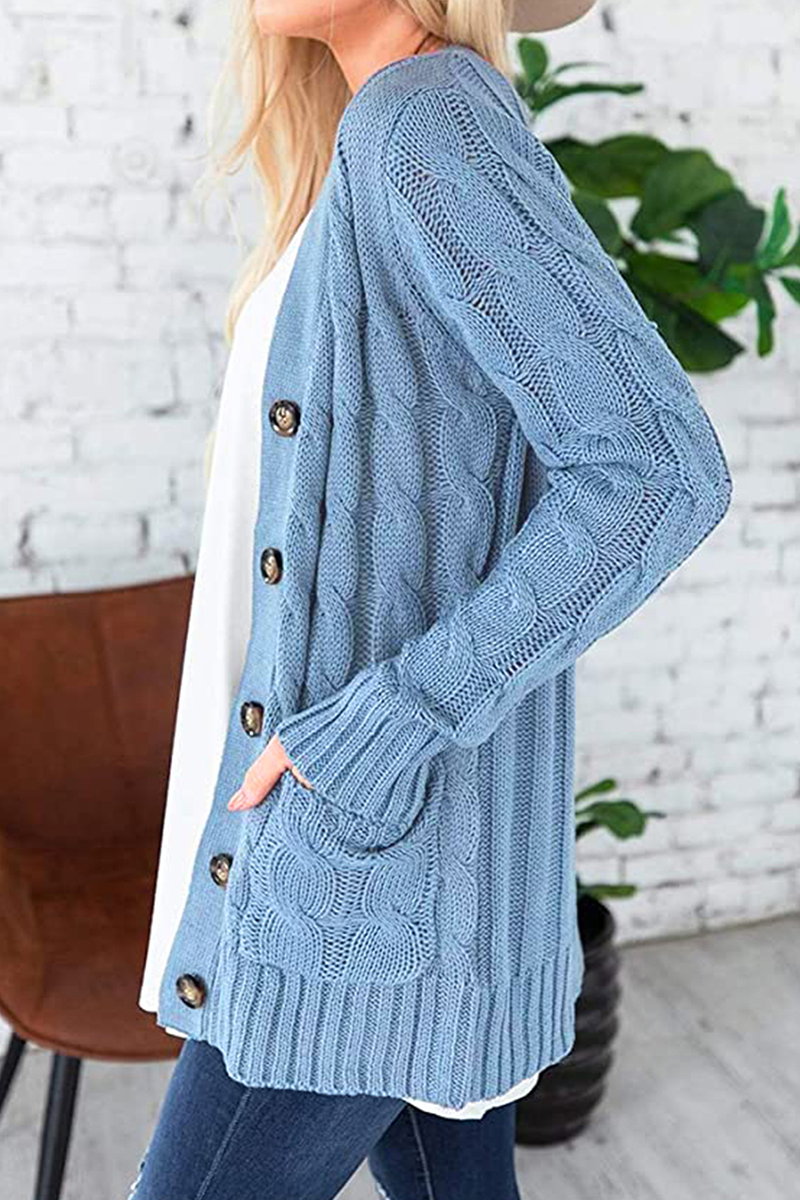 Split Joint Cardigan Collar Tops(8 Colors)