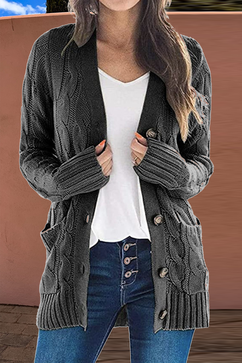 Split Joint Cardigan Collar Tops(8 Colors)