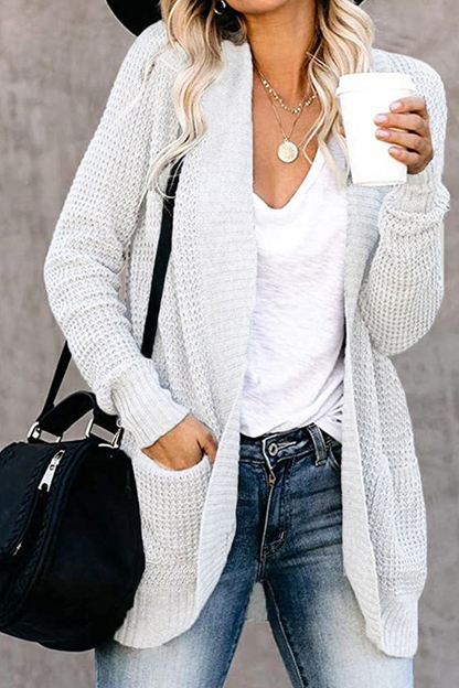 Split Joint Cardigan Collar Tops(6 Colors)