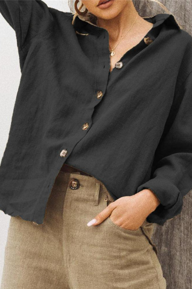 Patchwork Turndown Collar Blouses(5 Colors)