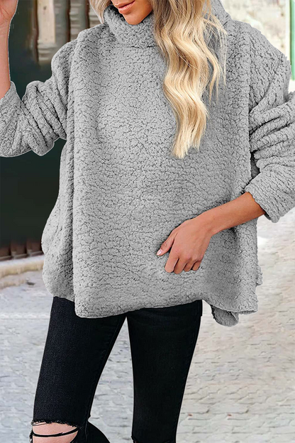 Patchwork Turtleneck Hoodies(6 Colors)