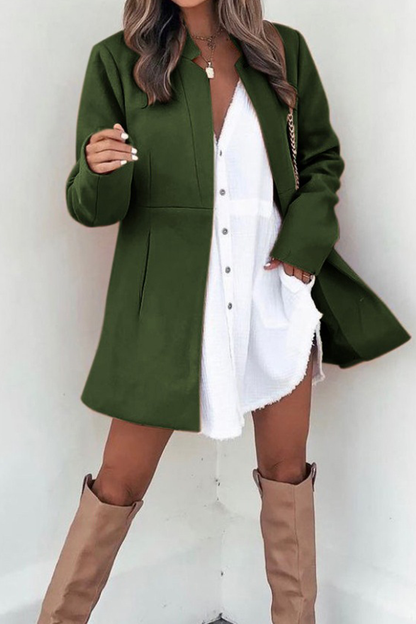 Patchwork Cardigan Collar Outerwear(5 Colors)