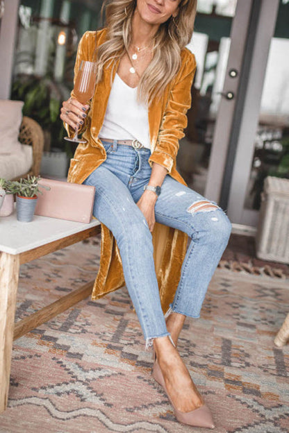 Patchwork Cardigan Collar Outerwear(7 Colors)