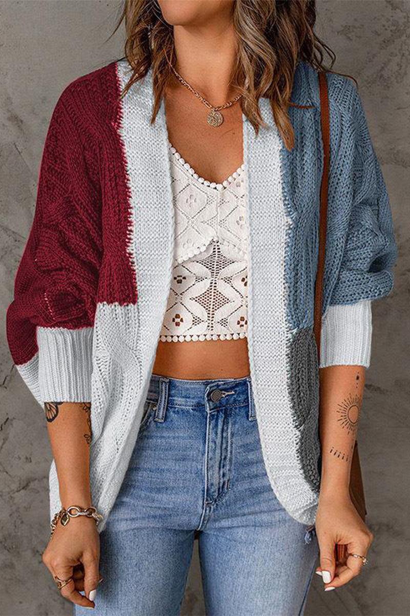 Color Block Contrast Cardigans(8 Colors)