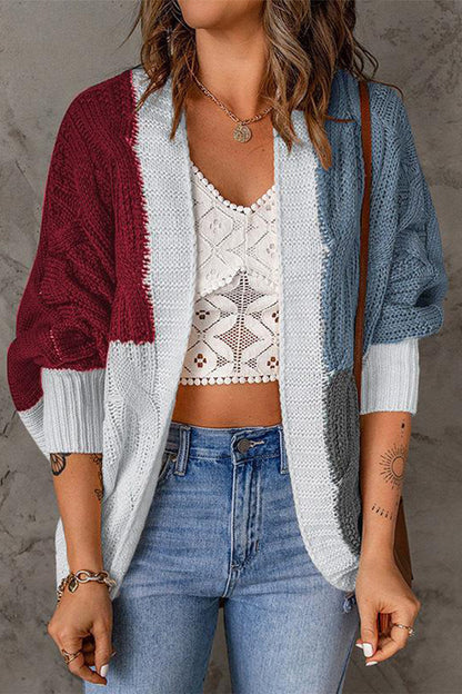 Color Block Contrast Cardigans(8 Colors)