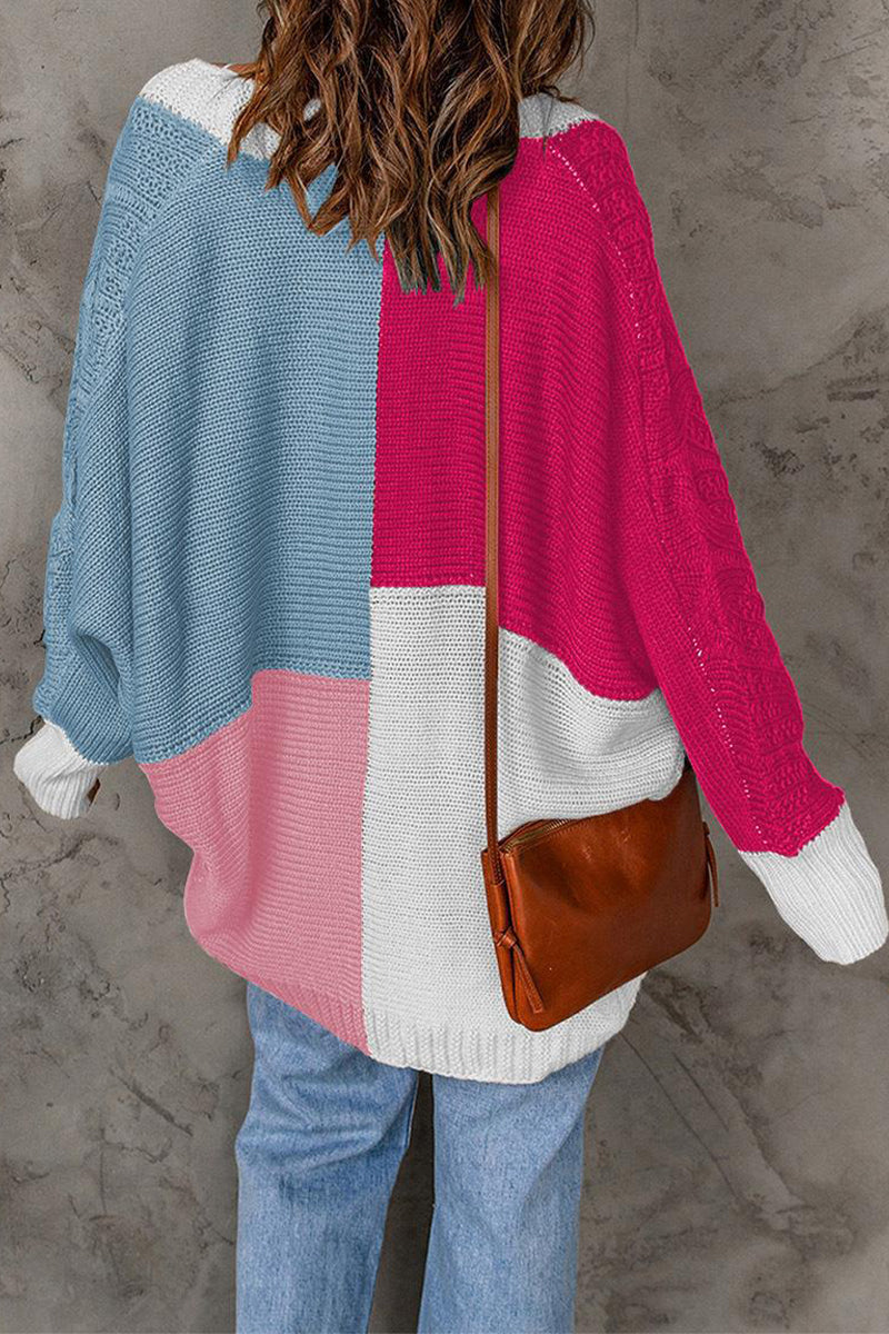 Color Block Contrast Cardigans(8 Colors)