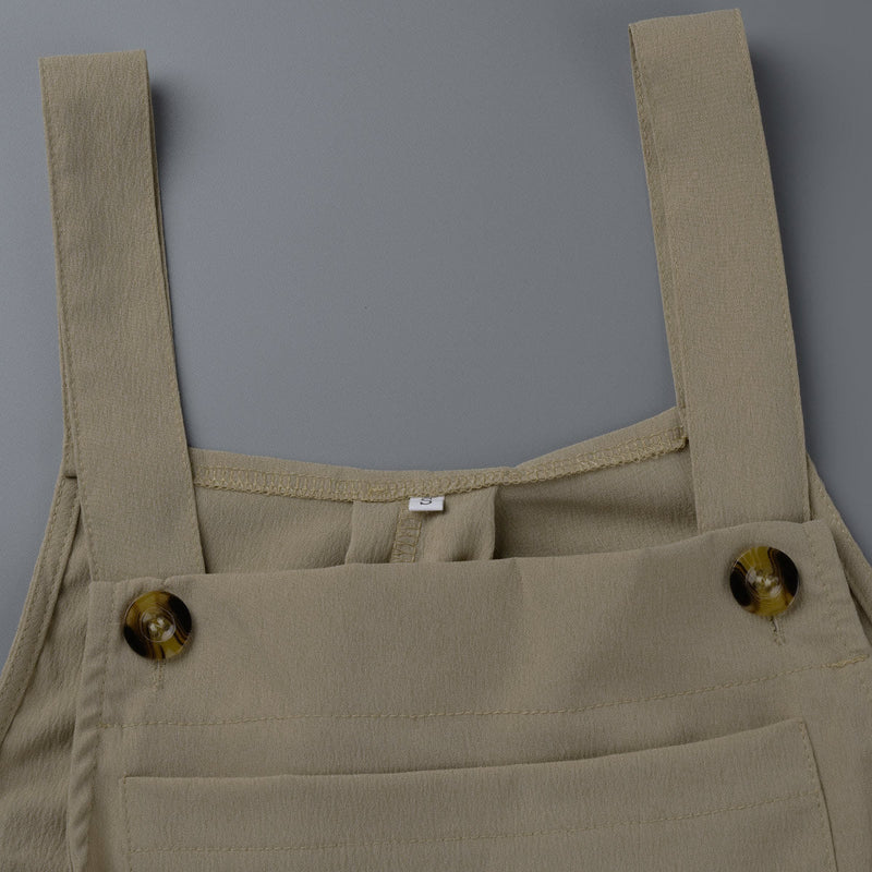Square Neck Pocket Loose Jumpsuit(13 Colors)