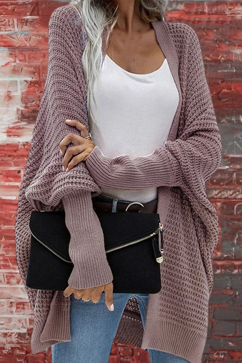 Color V Neck Bat Sleeve Cardigans(8 Colors)