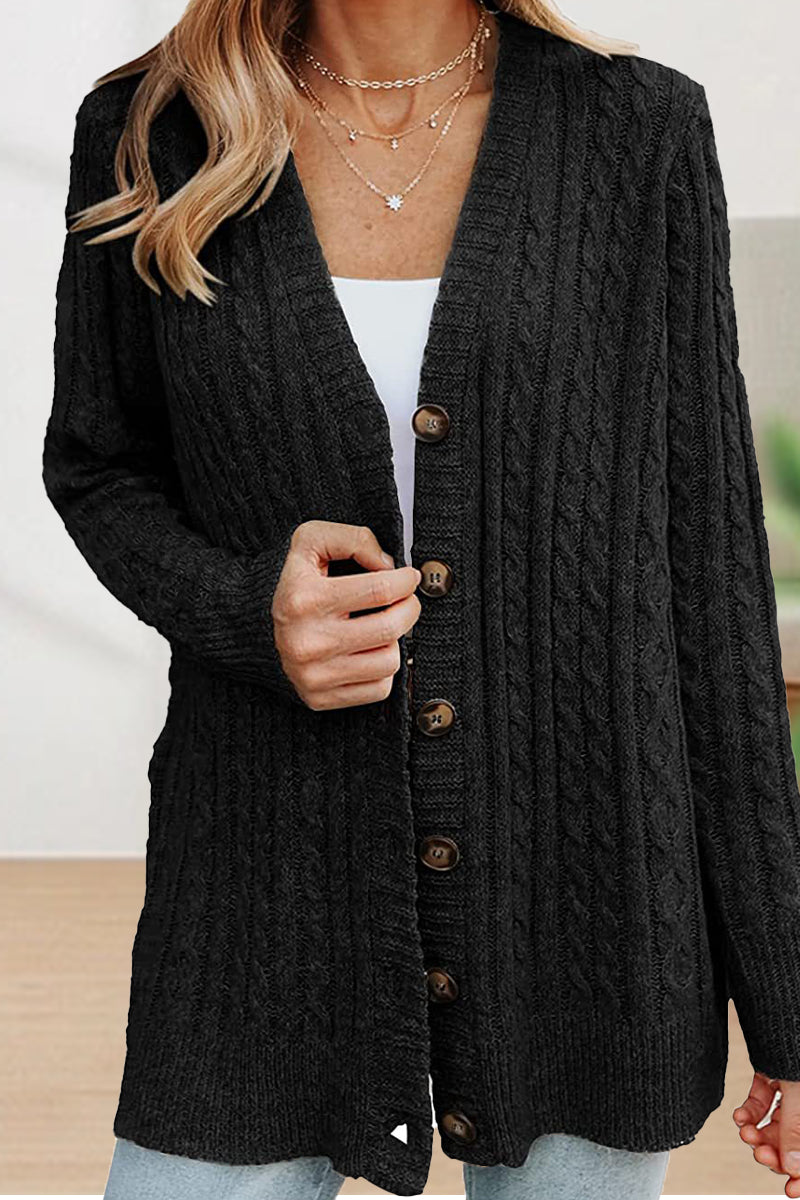 Buttons V Neck Cardigans(5 Colors)
