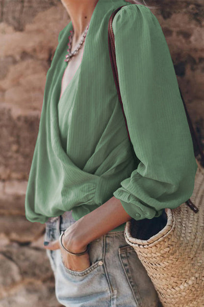 Street Color V Neck Blouses(3 Colors)