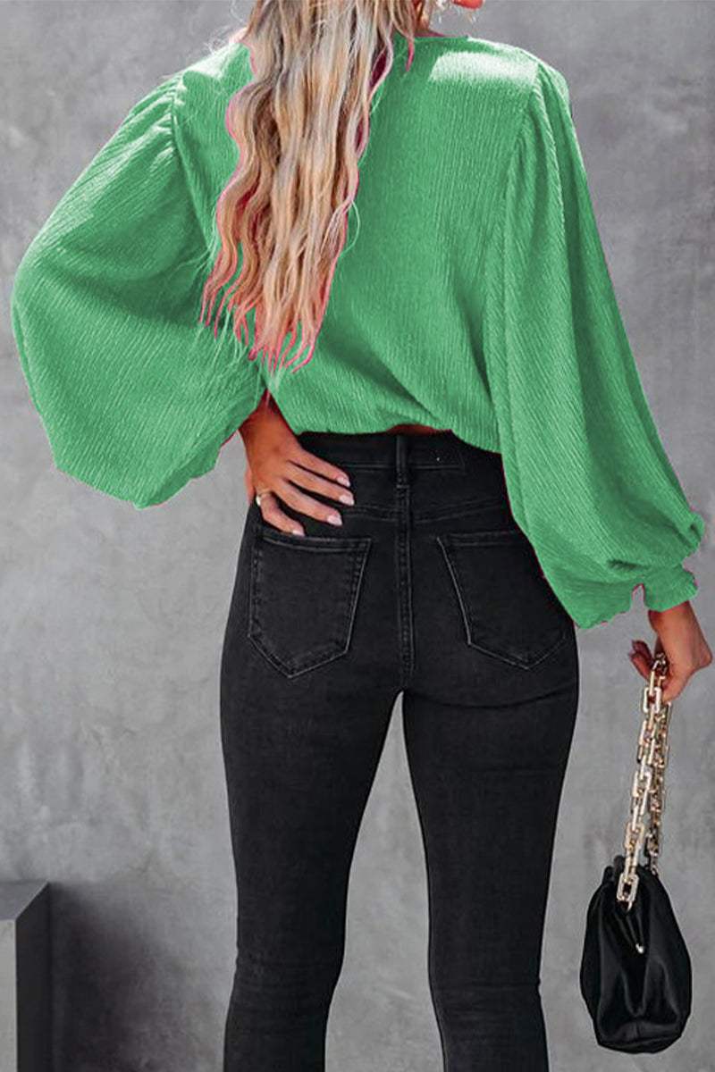 Sweet Color V Neck Blouses(3 Colors)