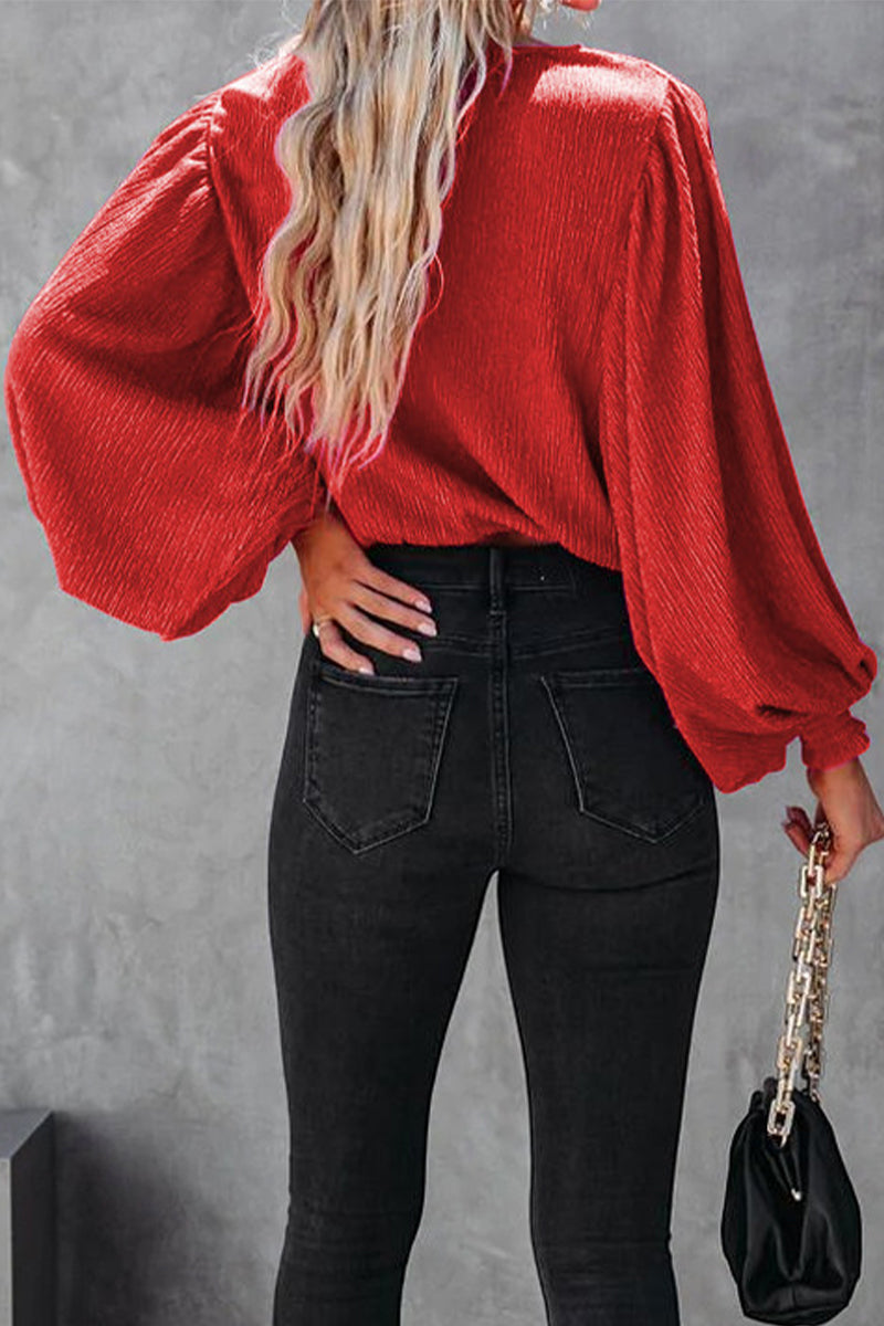 Sweet Color V Neck Blouses(3 Colors)