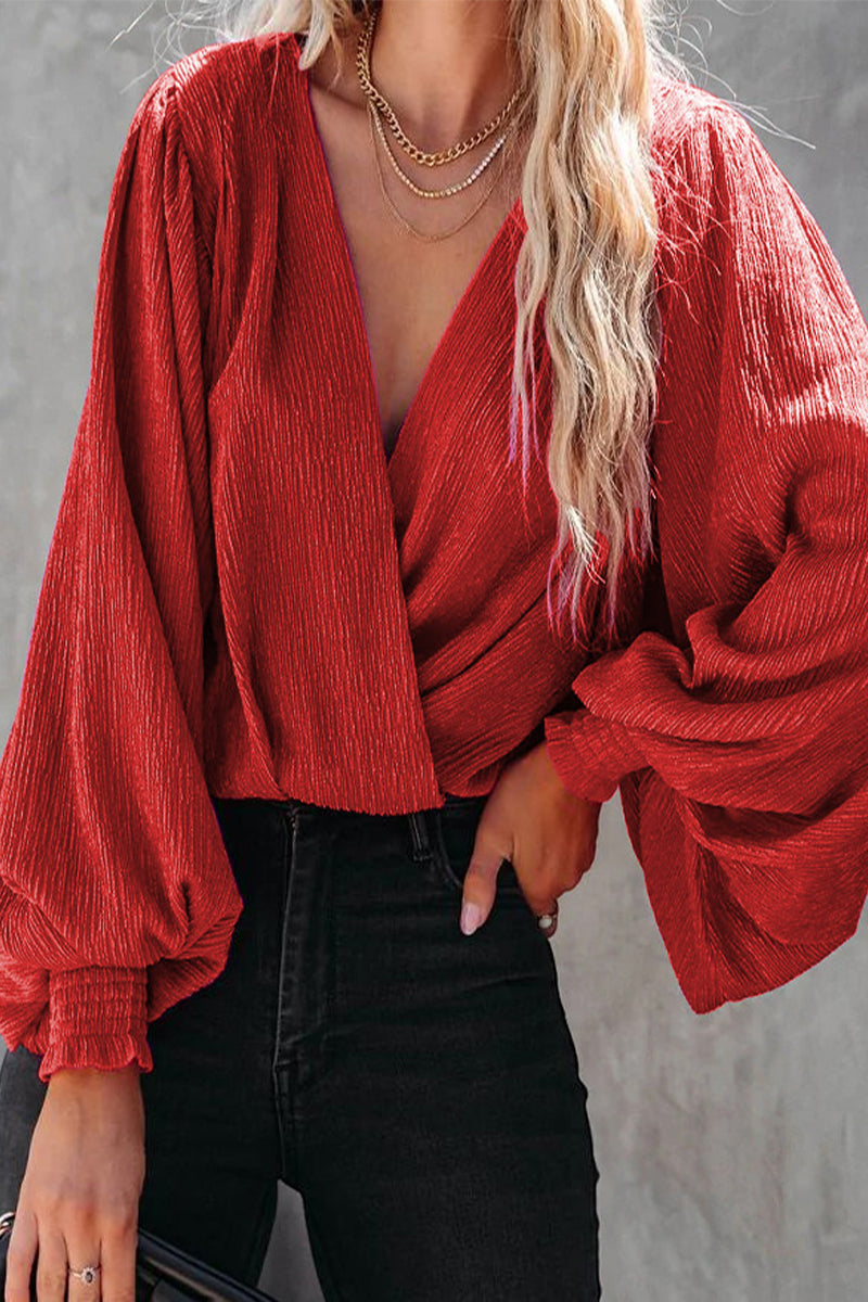 Sweet Color V Neck Blouses(3 Colors)