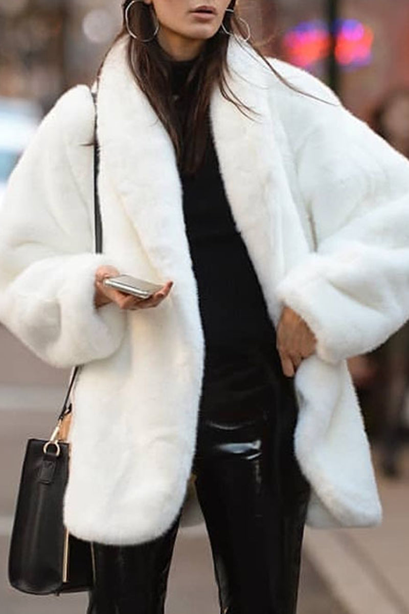 Without Belt Color Cardigan Collar Outerwear