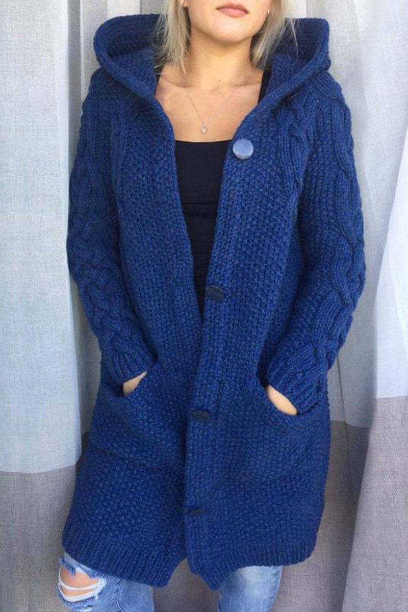 Pocket Hooded Collar Cardigans(8 Colors)