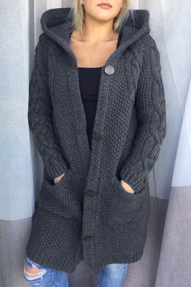 Pocket Hooded Collar Cardigans(8 Colors)