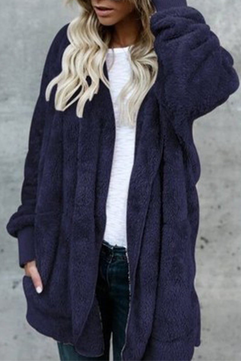 Work Patchwork Cardigan Collar Outerwear