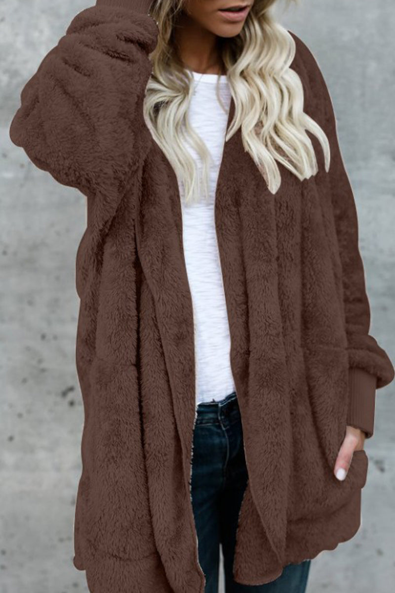 Work Patchwork Cardigan Collar Outerwear