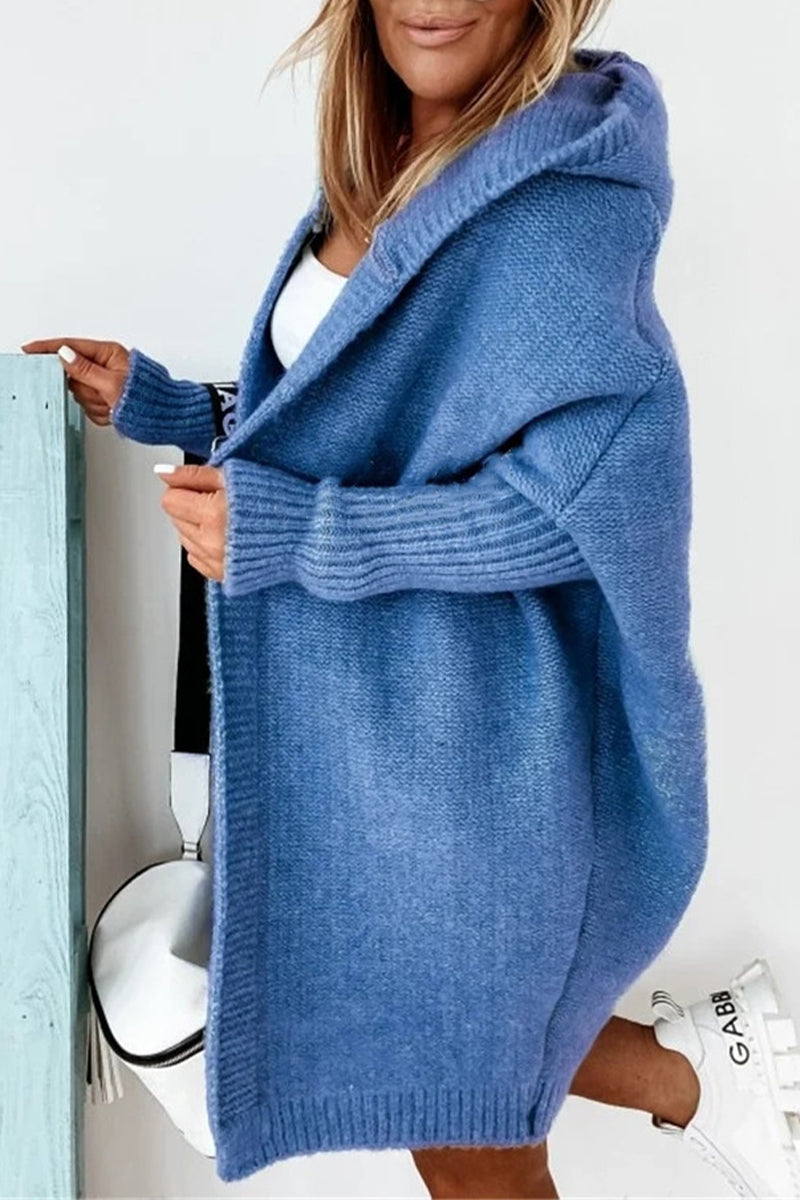 Street Asymmetrical Color Hooded Collar Cardigans(15 Colors)