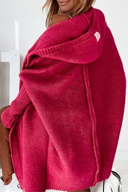 Street Asymmetrical Color Hooded Collar Cardigans(15 Colors)