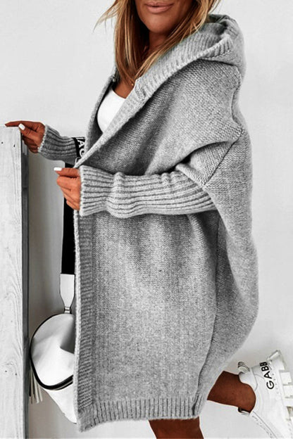 Street Asymmetrical Color Hooded Collar Cardigans(15 Colors)