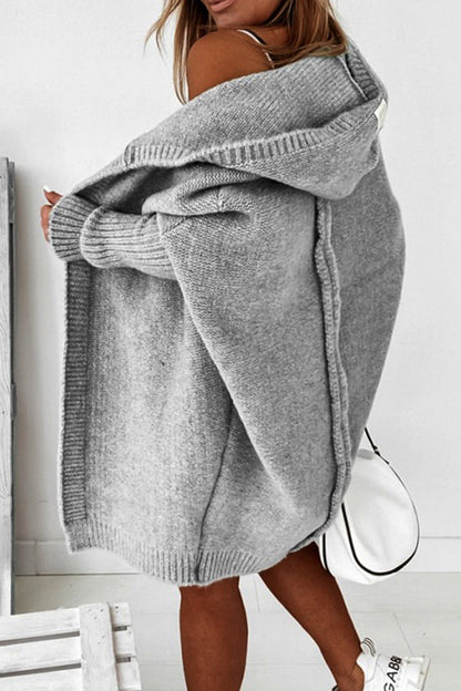 Street Asymmetrical Color Hooded Collar Cardigans(15 Colors)