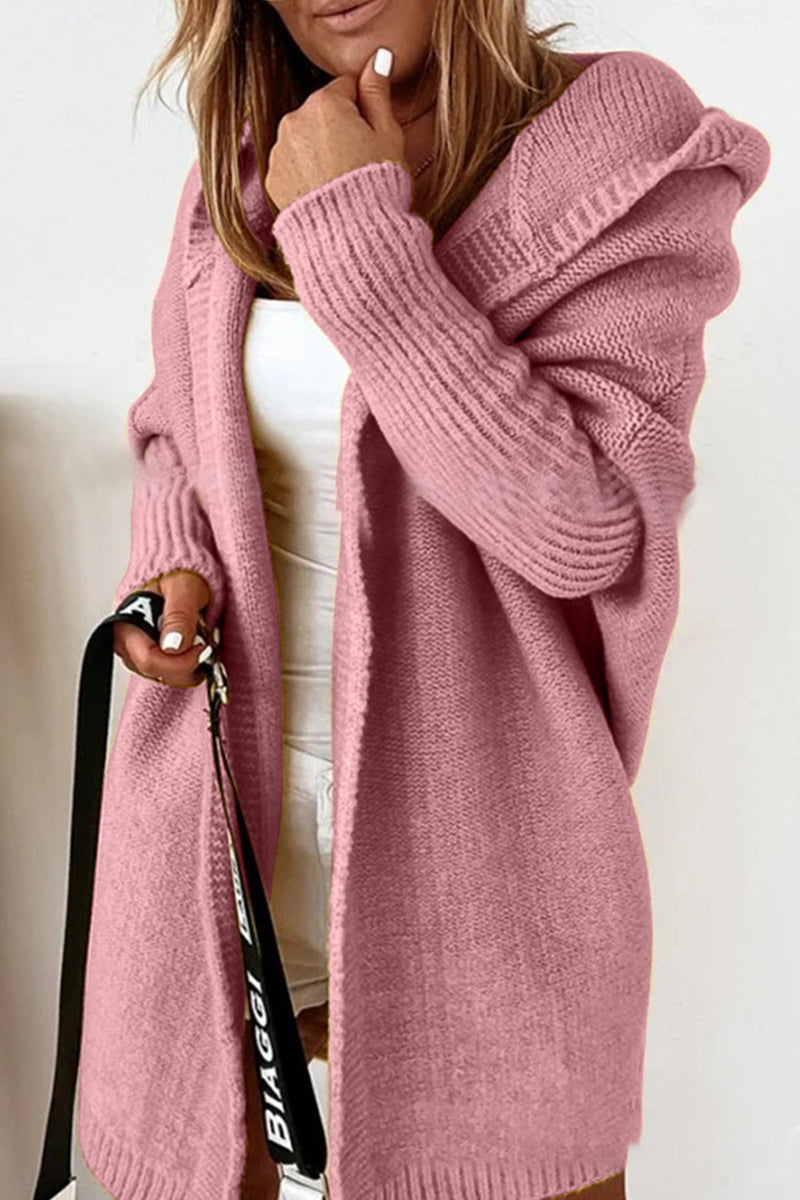 Street Asymmetrical Color Hooded Collar Cardigans(15 Colors)