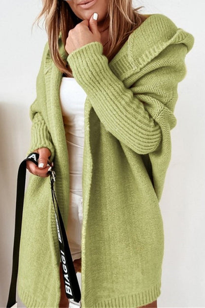 Street Asymmetrical Color Hooded Collar Cardigans(15 Colors)
