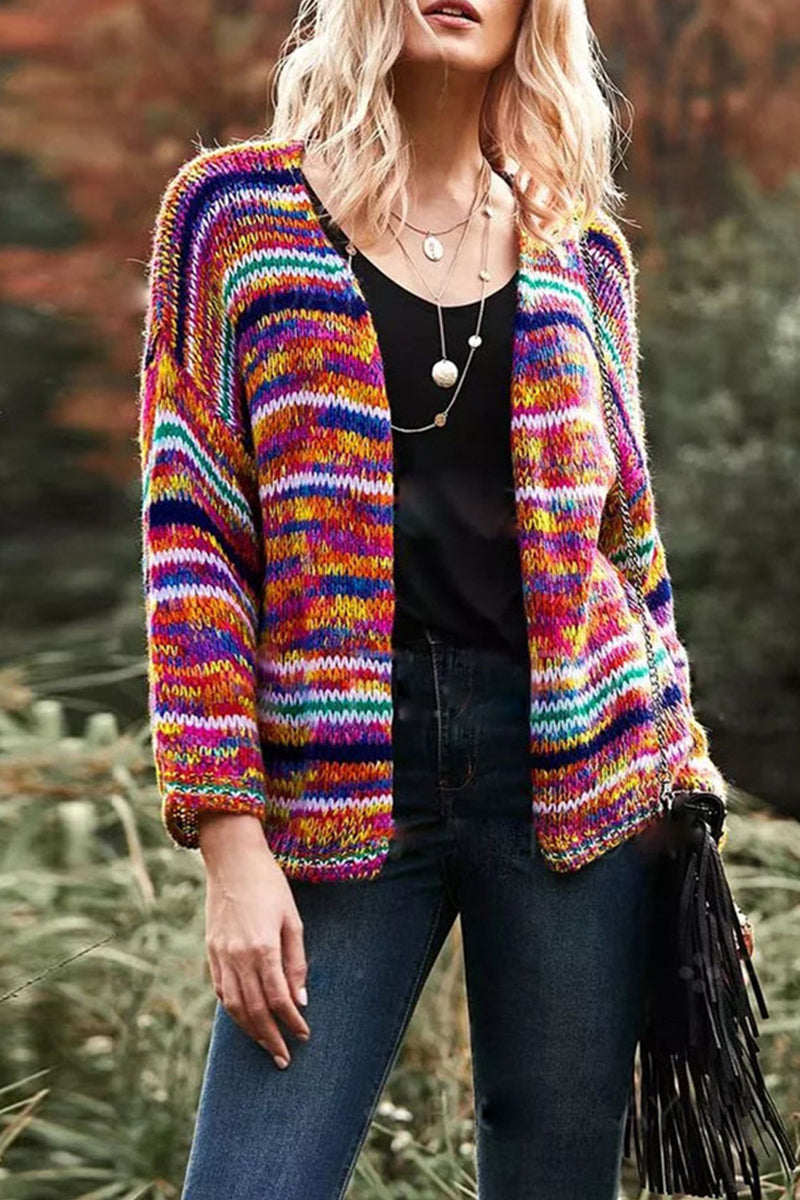 Color Block Patchwork Cardigan