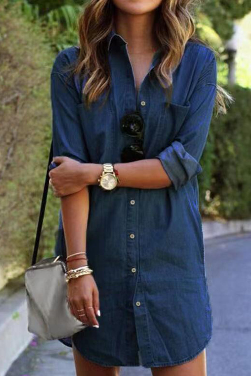 Street Simplicity Patchwork Turndown Collar Blouses