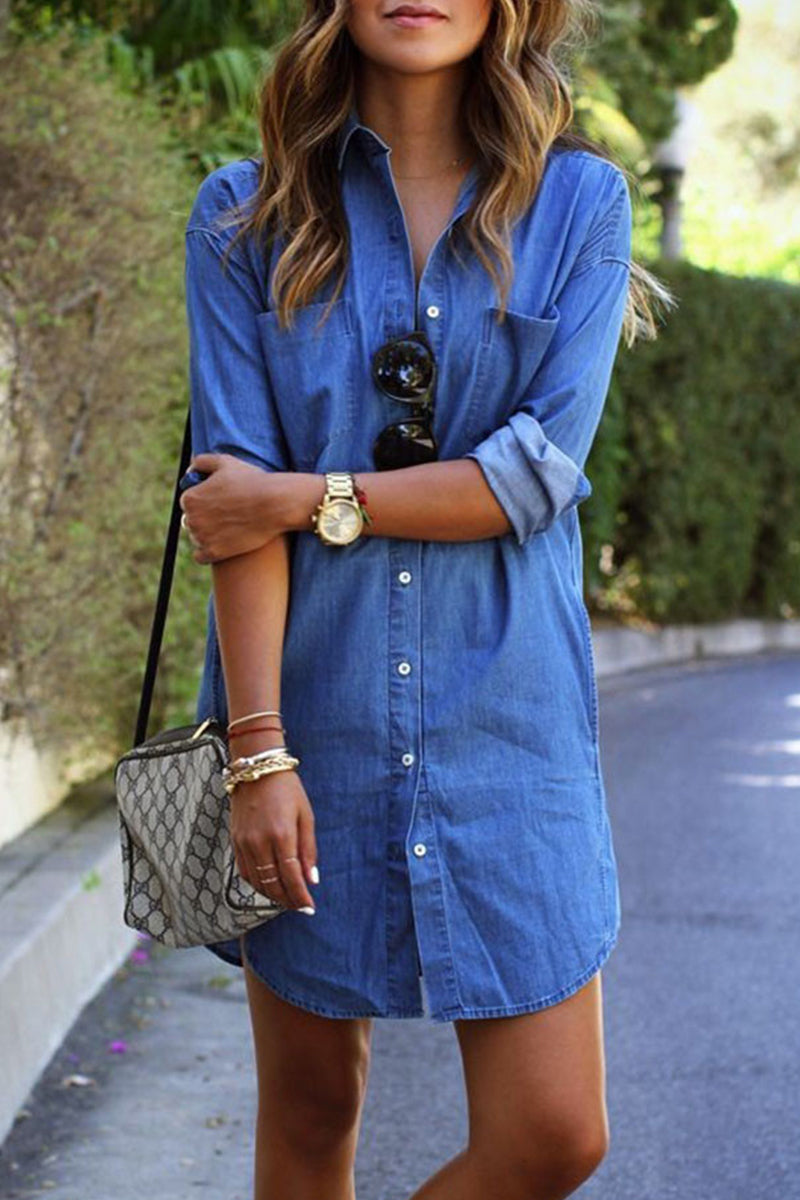 Street Simplicity Patchwork Turndown Collar Blouses