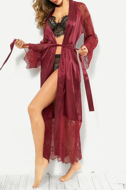 Patchwork See-through Cardigan Lingerie