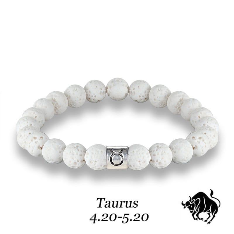 Handmade Lava Stone Zodiac Bracelet