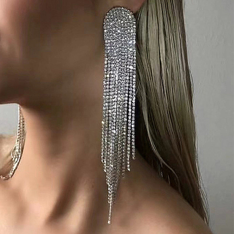 Formal Geometric Tassel Earrings