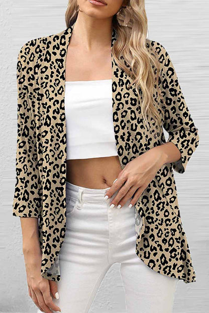 Print Patchwork Cardigan Collar Tops