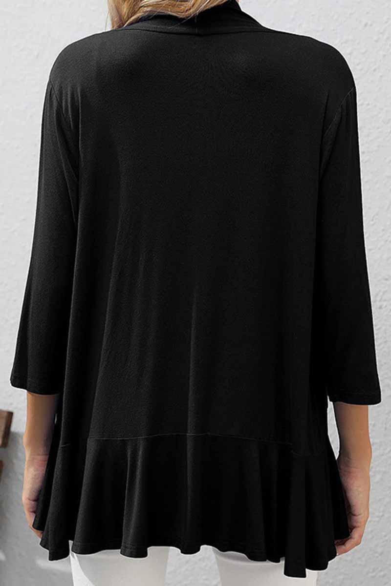 Print Patchwork Cardigan Collar Tops