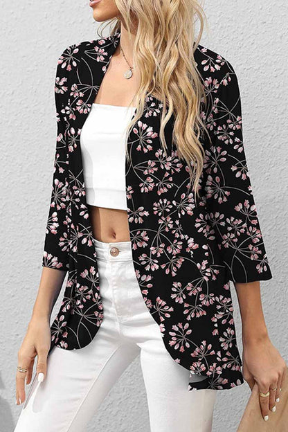 Print Patchwork Cardigan Collar Tops