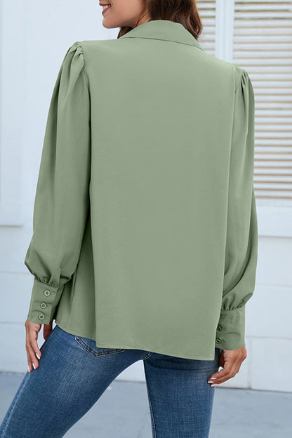 Buttons Shirt Collar Blouses(8 Colors)